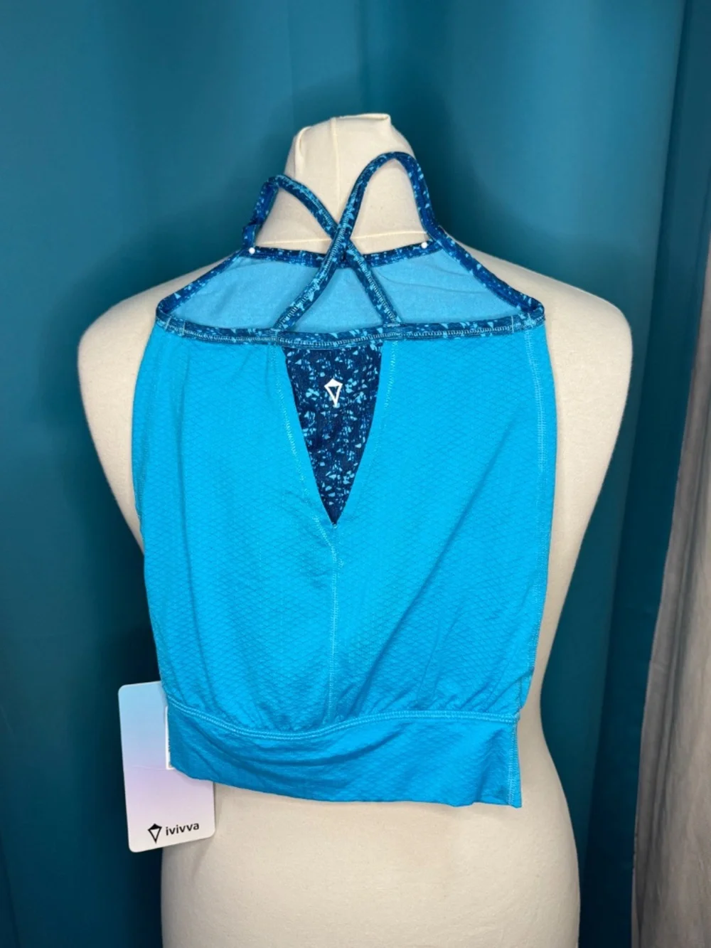 ivivva by lululemon Stretch Your Limits Tank | Size 4 | Sylvan Blue/Multi Stripe